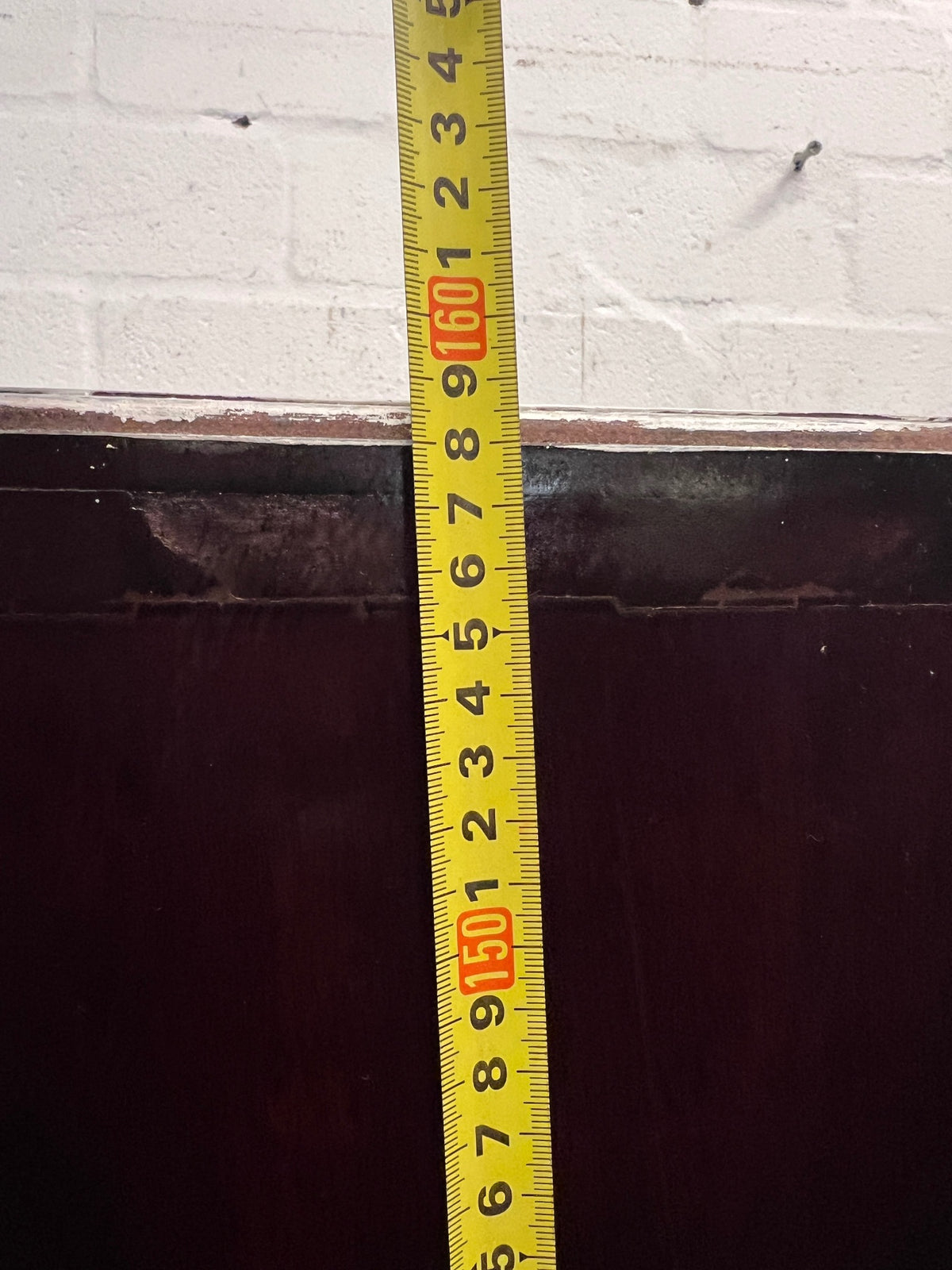 Dark Wood Three-Tier Open Bookshelf – height measurement