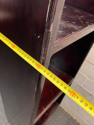 Dark Wood Three-Tier Open Bookshelf – width measurement