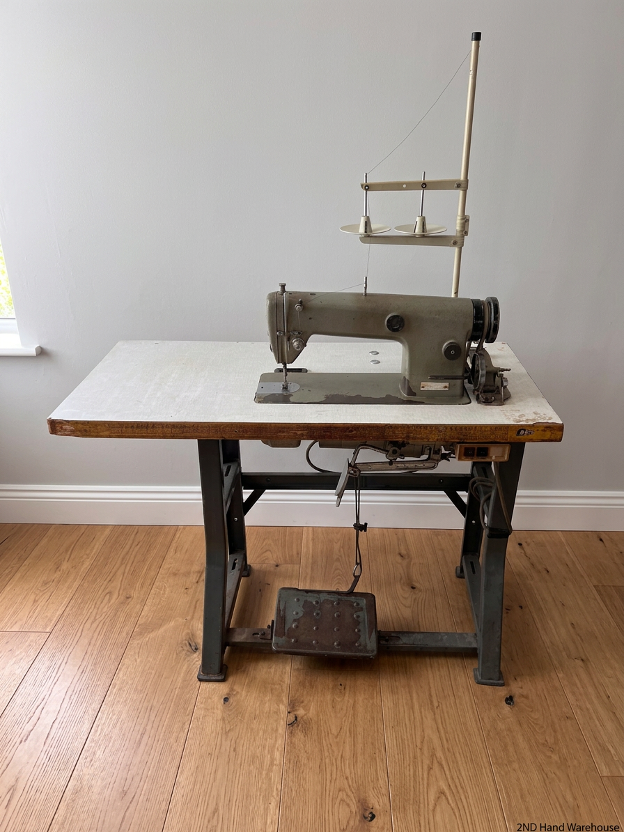 Industrial Sewing Machine on Workstation Table — Good Working Order – styled product image
