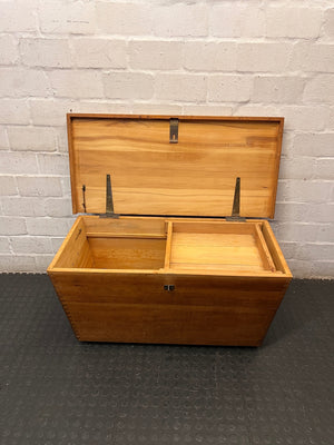Classic Tapered Yellow Wood Kist — Good Working Order – side view
