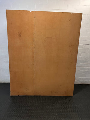 White Three-Door Paneled Wardrobe — Good Working Order – back view