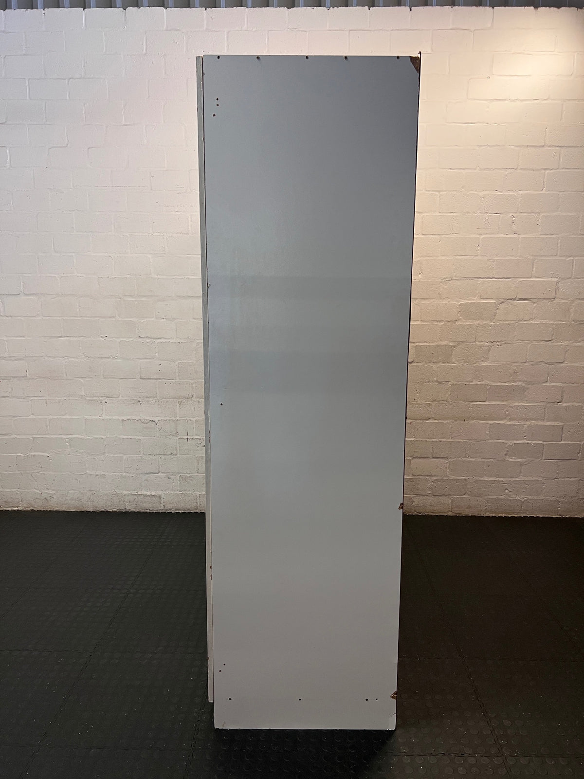 White Three-Door Paneled Wardrobe — Good Working Order – condition detail