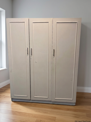 White Three-Door Paneled Wardrobe — Good Working Order – styled product image