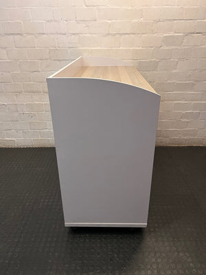 Modern Two-Tone Mobile Storage Cupboard with Drawers – top view