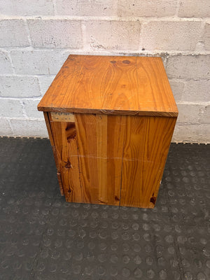 Three-Drawer Wooden Bedside Table — Fair Condition – condition detail