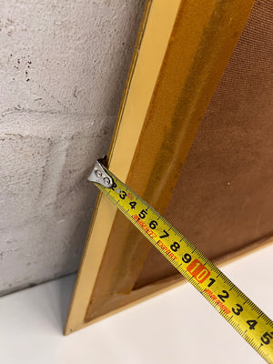 Framed Folk-Style Donkey Cart Painting in Gold Frame – height measurement