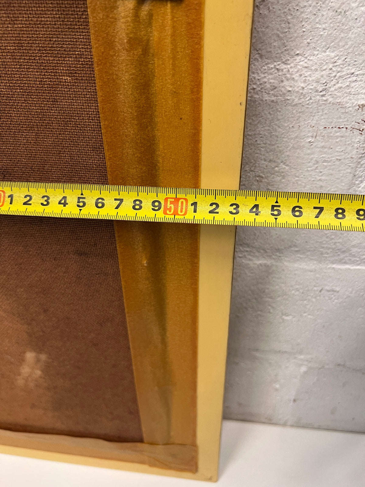 Framed Folk Art Style Cape Farm Painting – width measurement