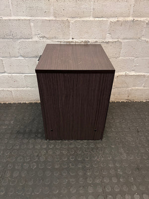 Dark Wood Grain Bedside Table with Drawer – condition detail