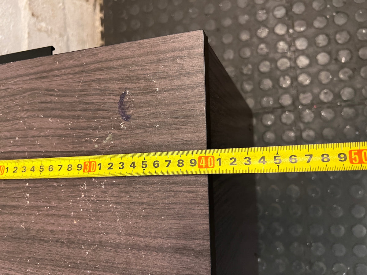 Dark Wood Grain Bedside Table with Drawer – width measurement