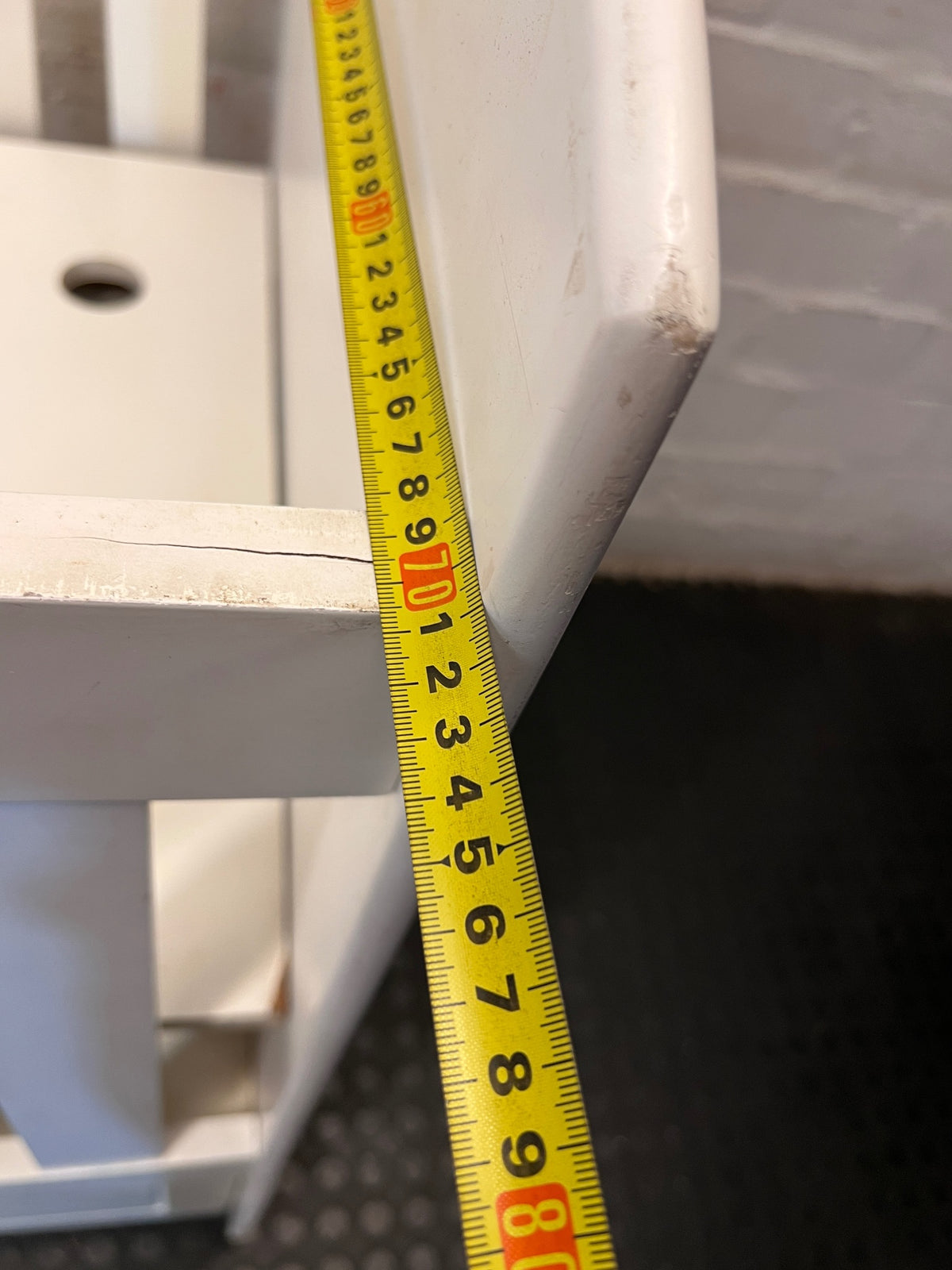 White Wooden Baby Cot with Storage Drawers — Used; Fair Condition; Large Unit – depth measurement