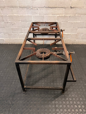 Double Burner Industrial Gas Stove Stand – top view