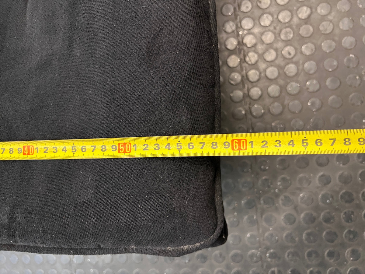 Black Fabric Sleeper Couch with Metallic Legs – depth measurement