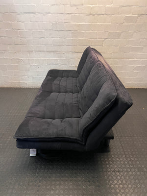 Black Fabric Sleeper Couch with Metallic Legs – side view
