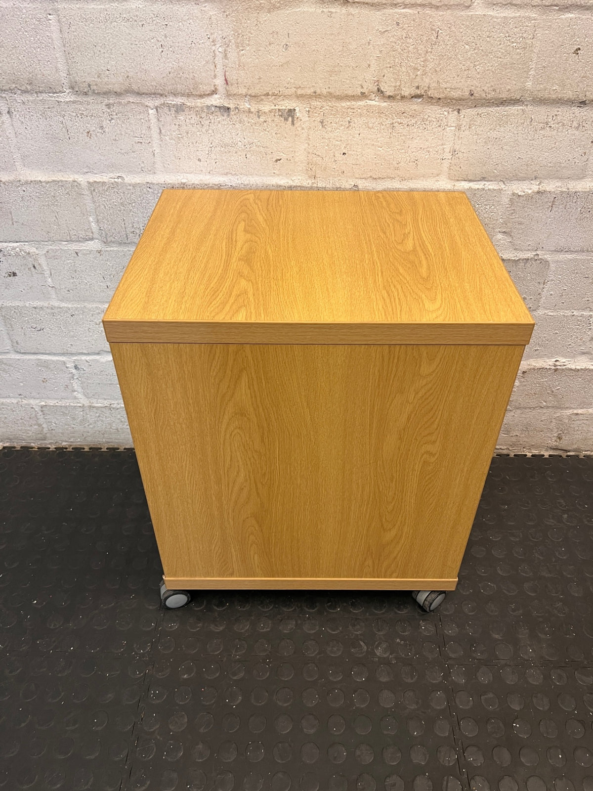 Oak Finish 2-Drawer Mobile Office Pedestal — Used; Fair Condition – condition detail