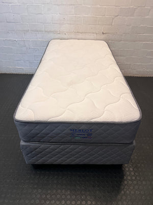 Bed Centre Merlot Orthopaedic Single Base Set — Fair Condition with Visible Wear – main front view