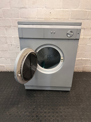 Grey Freestanding Front Loading Tumble Dryer — Drum Does Not Spin; Element and Fan Functional – side view