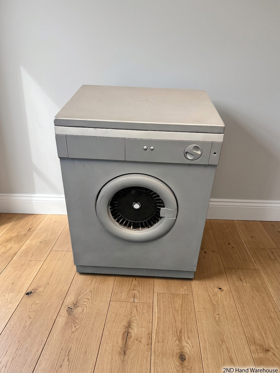 Grey Freestanding Front Loading Tumble Dryer — Drum Does Not Spin; Element and Fan Functional – styled product image