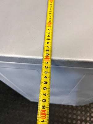 Grey Freestanding Front Loading Tumble Dryer — Drum Does Not Spin; Element and Fan Functional – width measurement