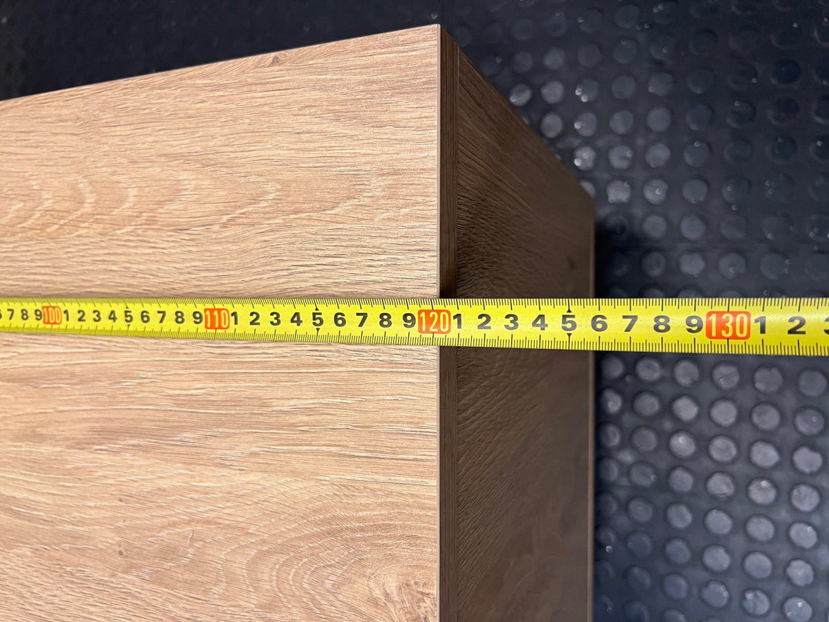 Oak Finish TV Unit with Grey Drawers — Great Condition Oak TV Unit – width measurement