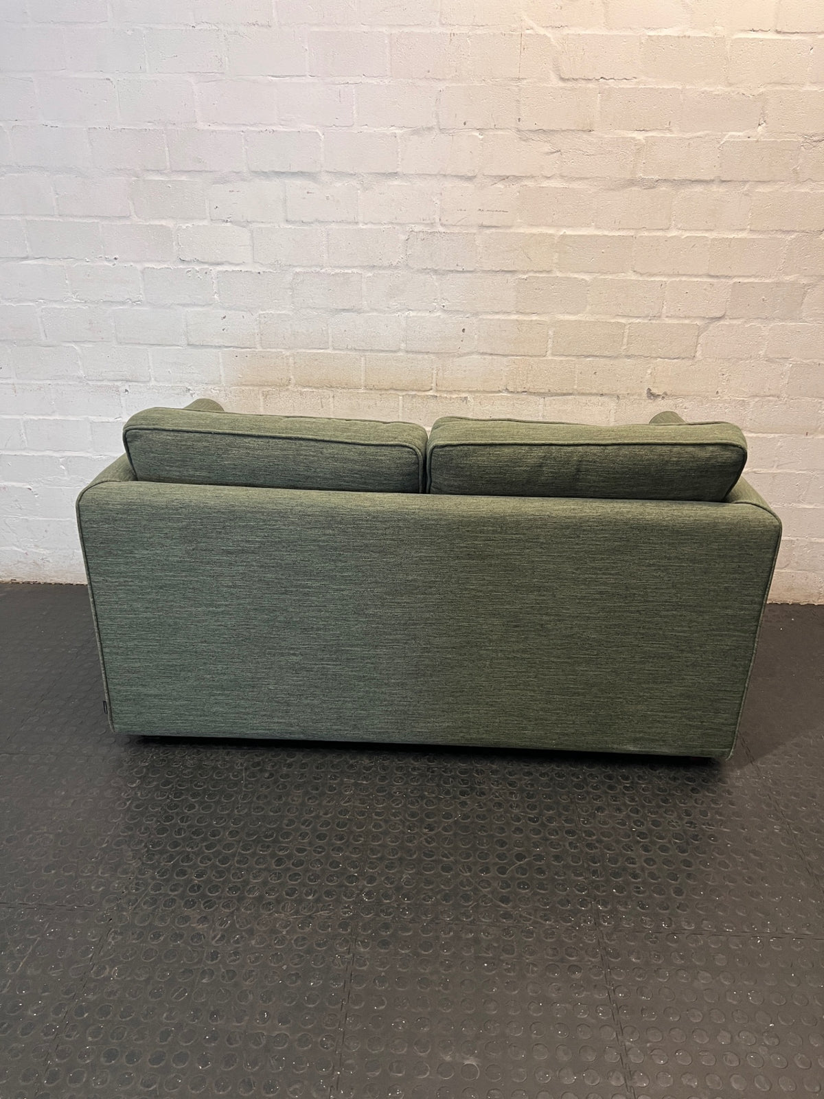 Nest Homes Green Fabric Sleeper Couch — Minimal Wear and Tear – back view