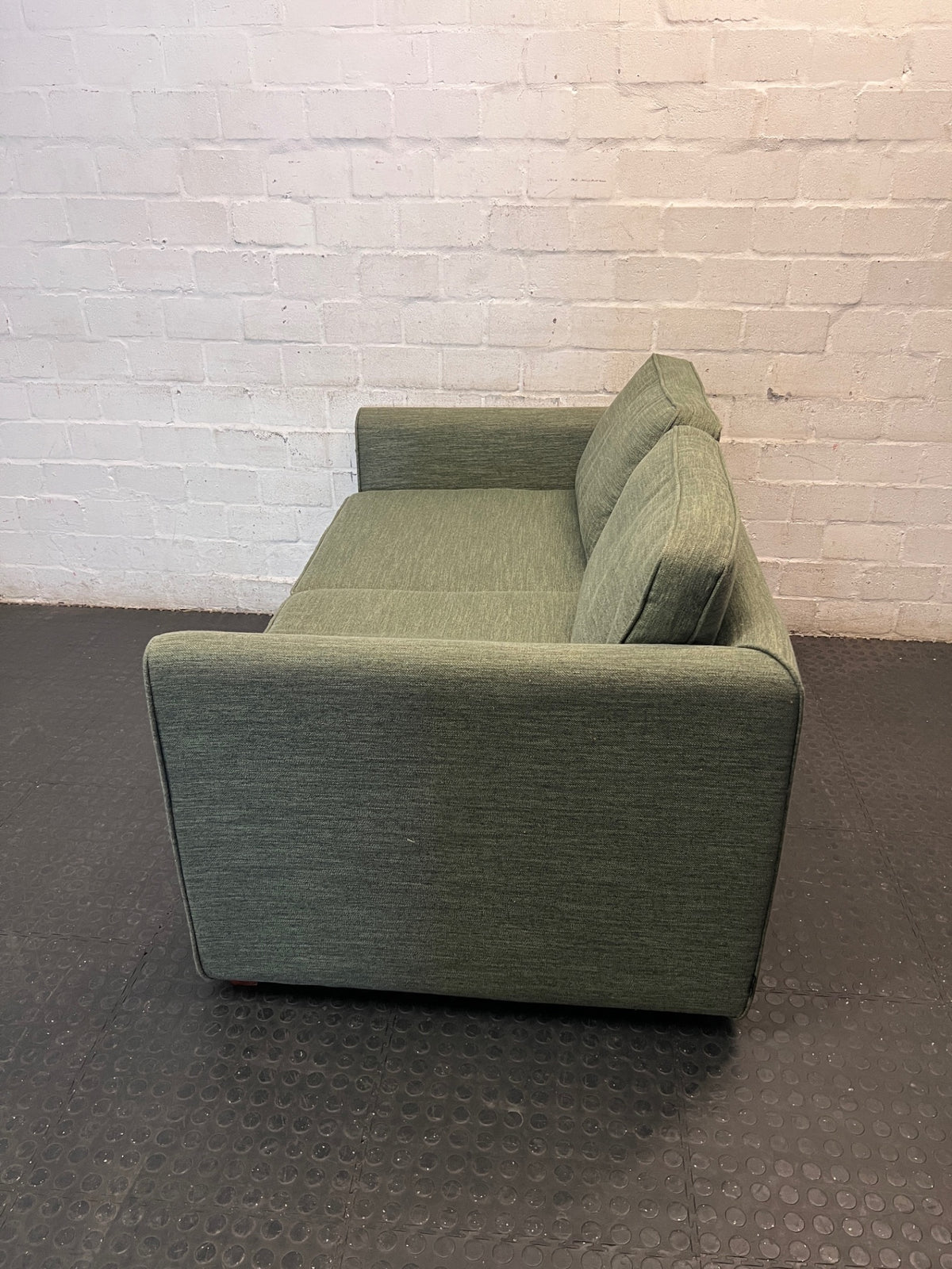 Nest Homes Green Fabric Sleeper Couch — Minimal Wear and Tear – condition detail