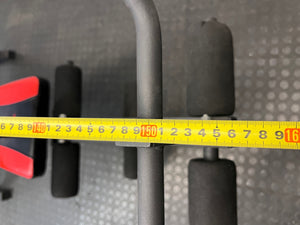 Maxed Performance Multi-Function Weight Bench with Barbell — Very Good Condition – depth measurement