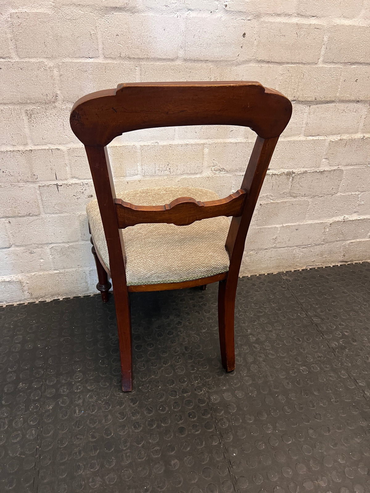 Carved Wooden Dining Chair with Upholstered Seat — Used; Fair Condition – back view