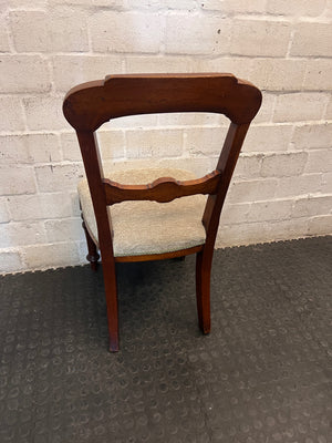Carved Wooden Dining Chair with Upholstered Seat — Used; Fair Condition – back view