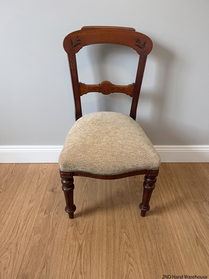 Carved Wooden Dining Chair with Upholstered Seat — Used; Fair Condition – styled product image