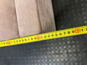 Beige Upholstered Storage Blanket Box — Fair Condition With Visible Wear – depth measurement