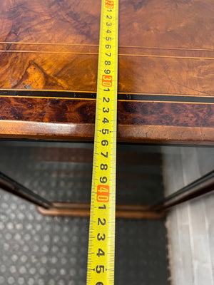 Vintage Style Wooden Glass-Front Display Cabinet — Well Used Condition – depth measurement
