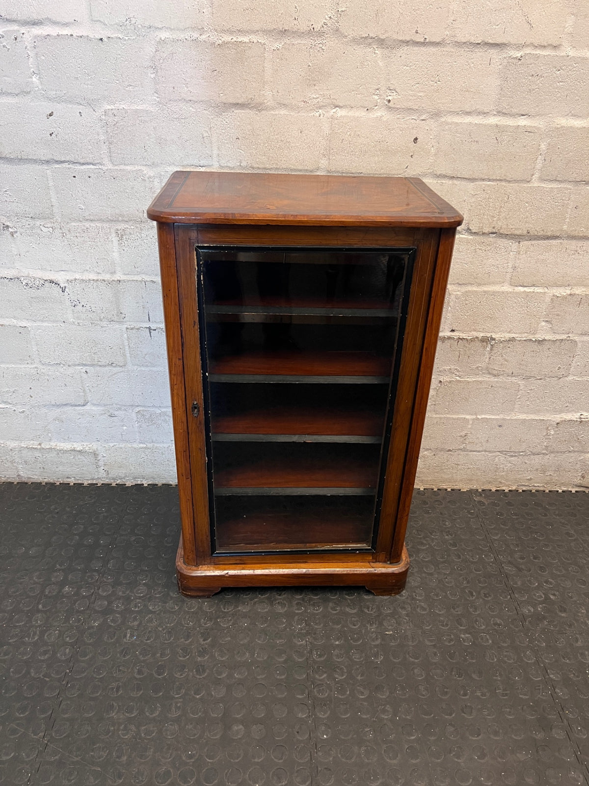 Vintage Style Wooden Glass-Front Display Cabinet — Well Used Condition – main front view