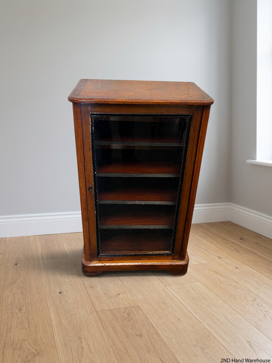 Vintage Style Wooden Glass-Front Display Cabinet — Well Used Condition – styled product image