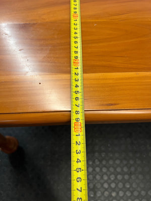 Oregon Pine Dining Table with Turned Legs — Fair Used Condition – depth measurement