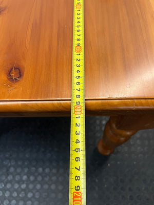 Oregon Pine Dining Table with Turned Legs — Fair Used Condition – width measurement