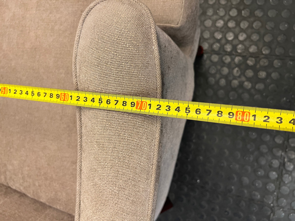 Grey Upholstered Button-Back Accent Chair — Clean and Well Maintained – width measurement