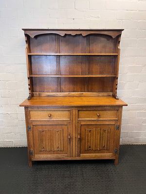 Harlequin Furniture Carved Wood Welsh Dresser — Good Condition – main front view