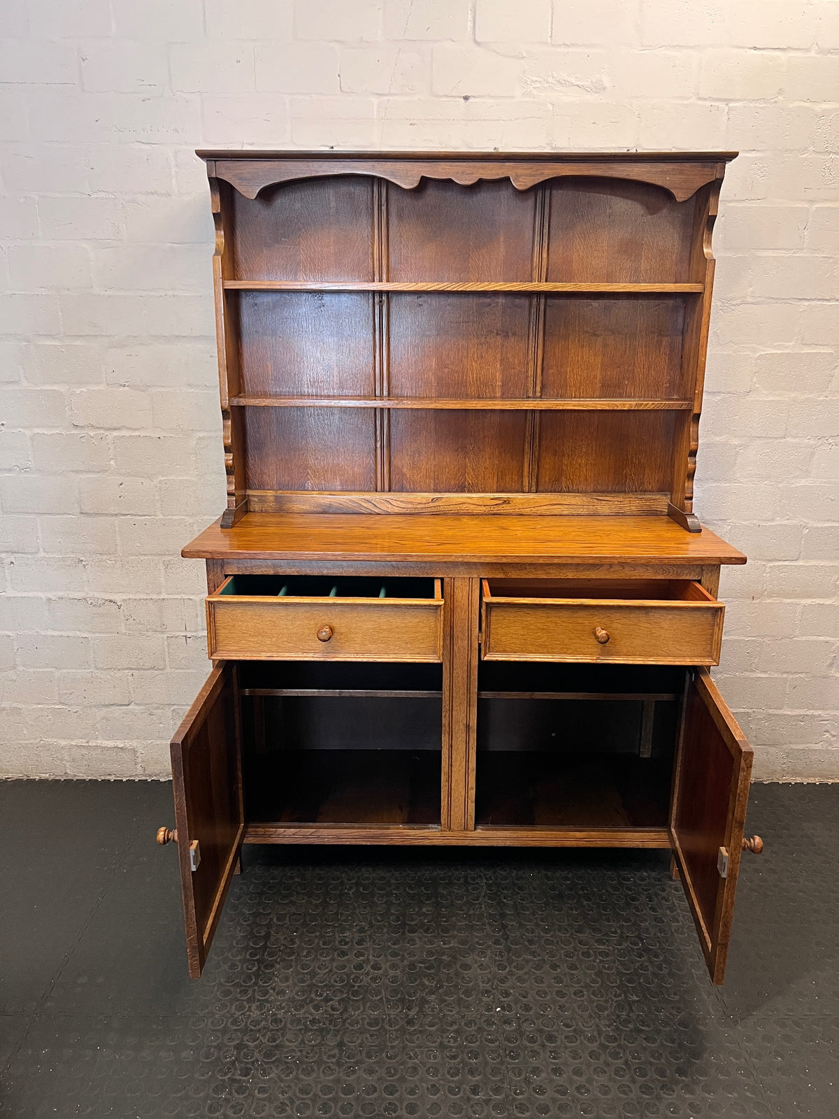Harlequin Furniture Carved Wood Welsh Dresser — Good Condition – side view
