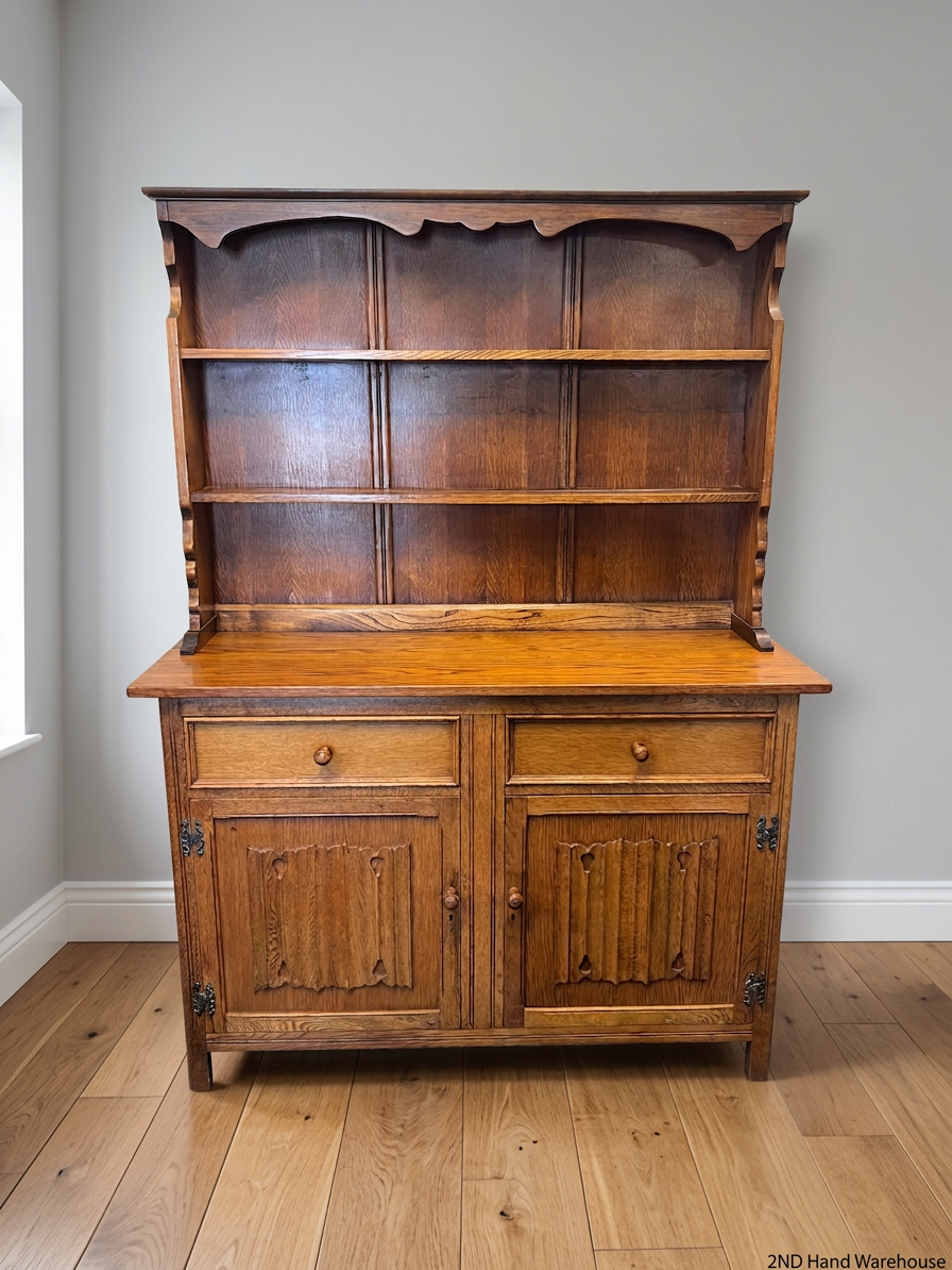 Harlequin Furniture Carved Wood Welsh Dresser — Good Condition