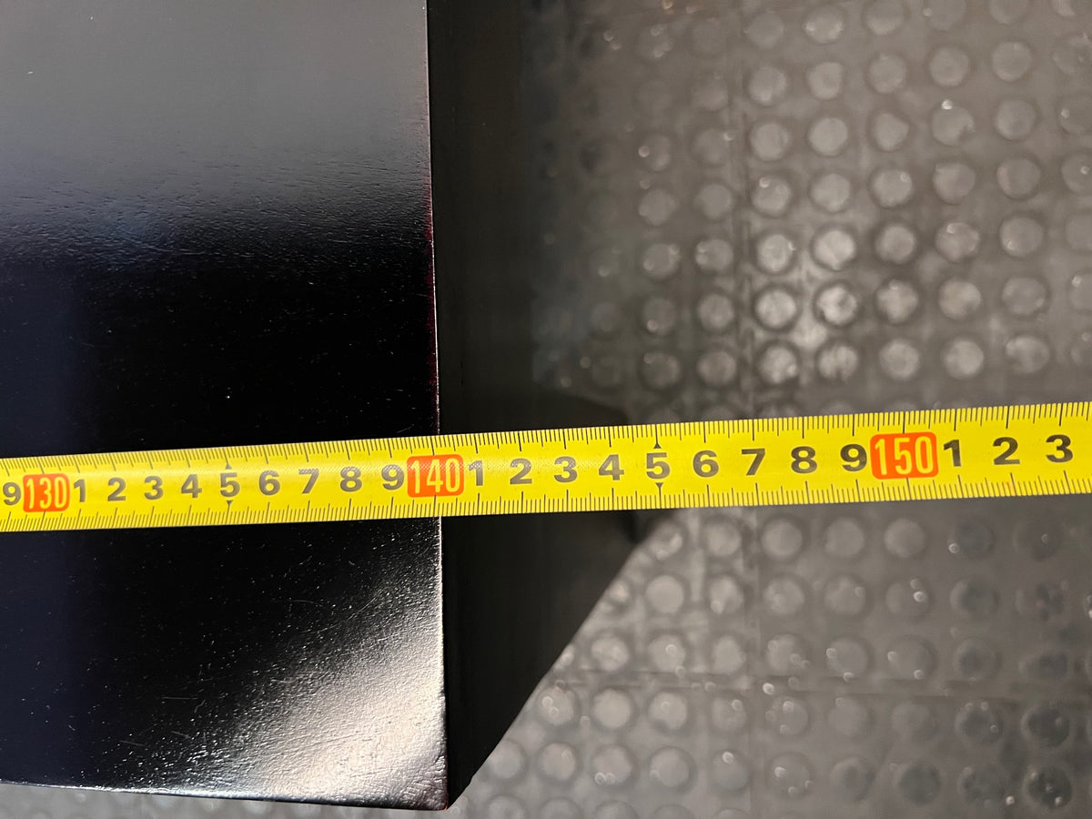 Black Coffee Table with Frosted Glass Inlays – depth measurement