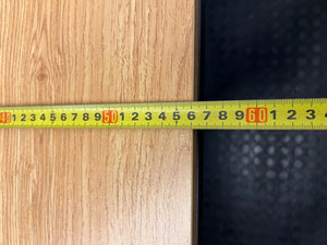 Oak Finish Office Desk with Integrated Shelving — Good Working Order – width measurement