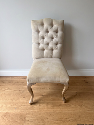 Tufted Upholstered Dining Chair with Cabriole Legs – styled product image
