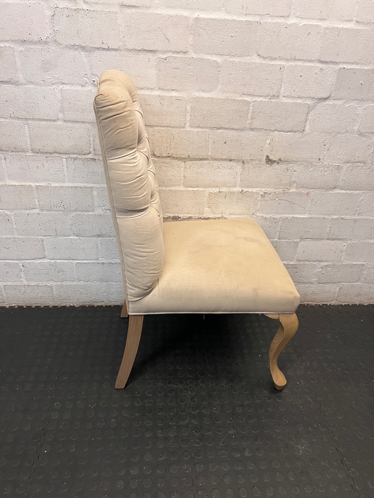 Tufted Upholstered Dining Chair with Cabriole Legs – top view