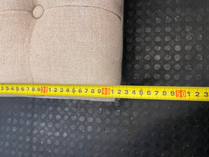 Tufted Upholstered Bench with Carved Wooden Legs – depth measurement