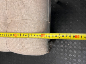 Tufted Upholstered Bench with Carved Wooden Legs – width measurement