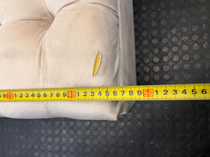Cream Tufted Storage Ottoman with Stud Detail – depth measurement