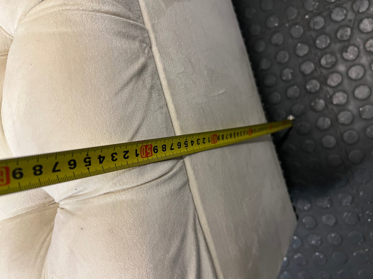 Cream Tufted Storage Ottoman with Stud Detail – height measurement