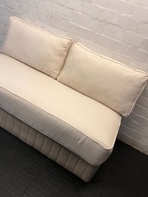 Upholstered Armless Day Bed with Back Cushions – top view