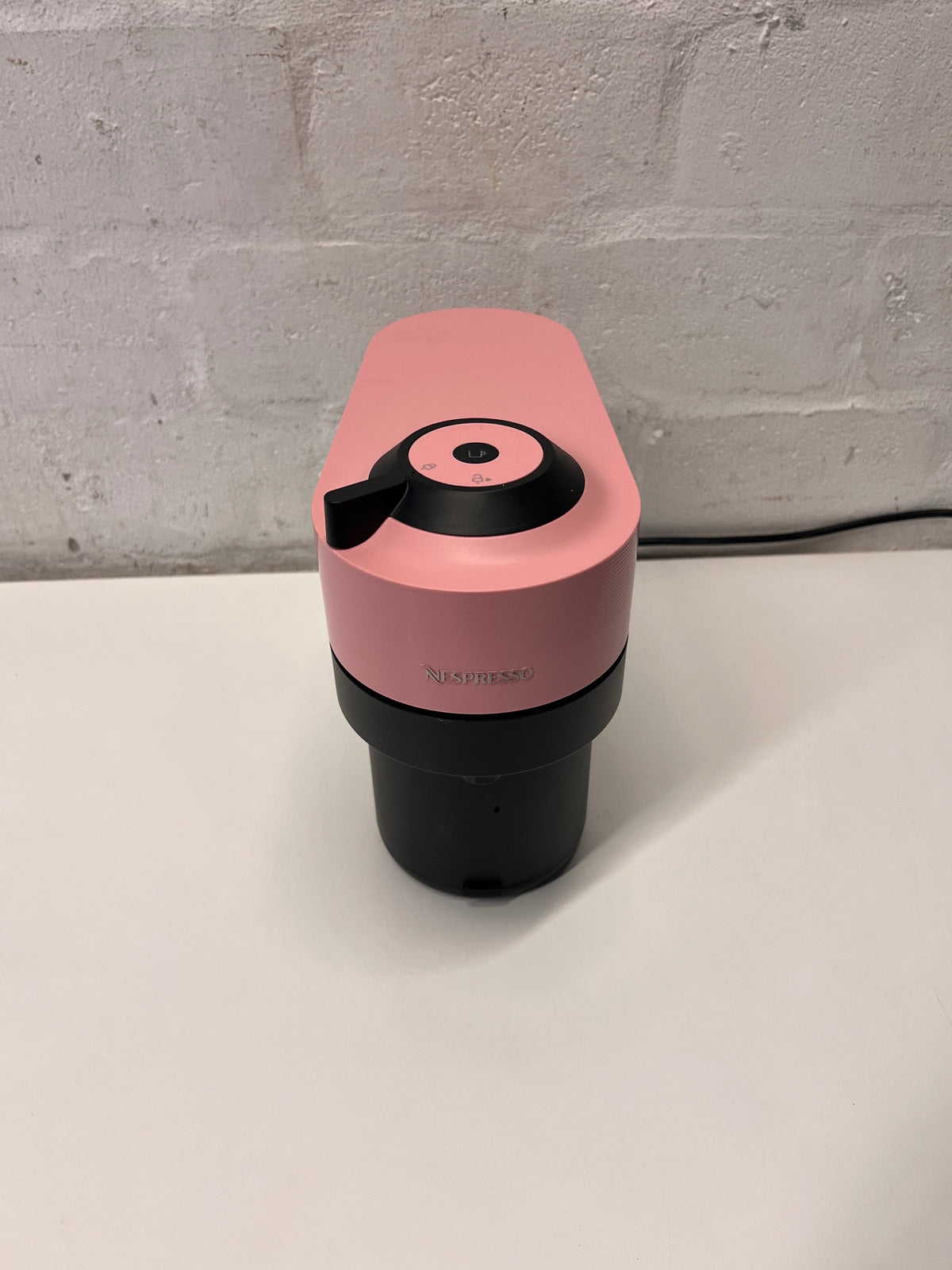 Pink and Black Compact Coffee Machine — Good Working Order – side view