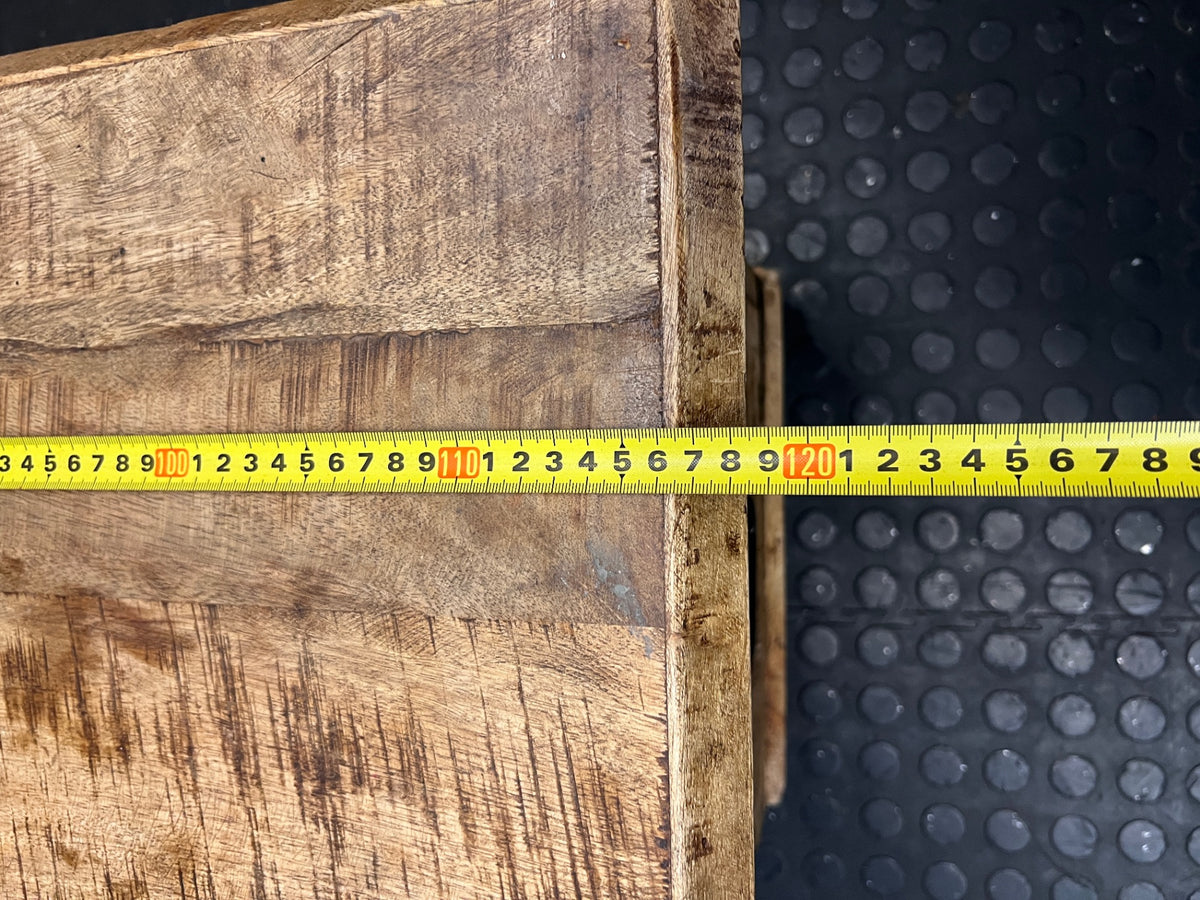 Rustic Textured Wooden Kist with Metal Hardware – width measurement